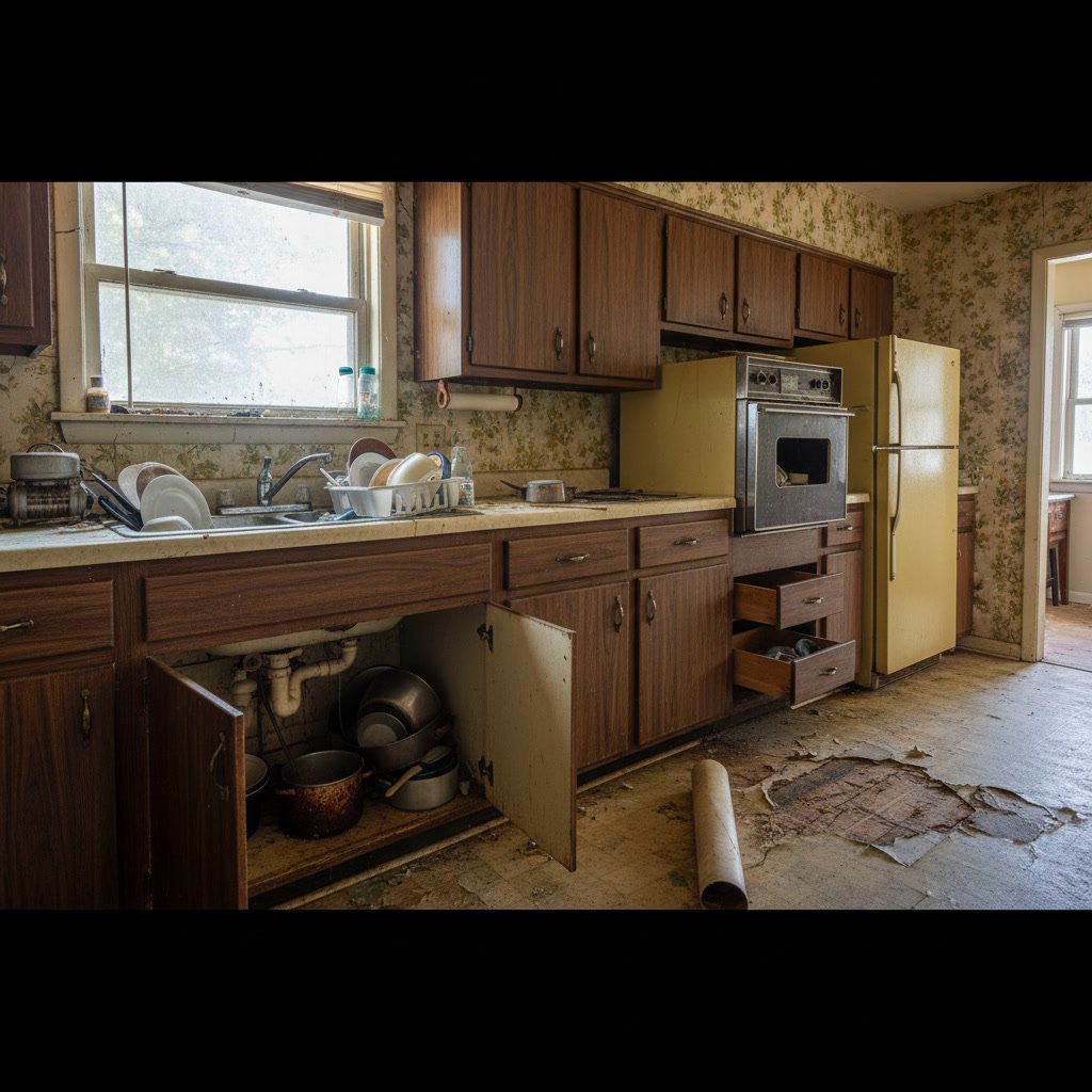 outdated kitchen showing clear signs full remodel is needed