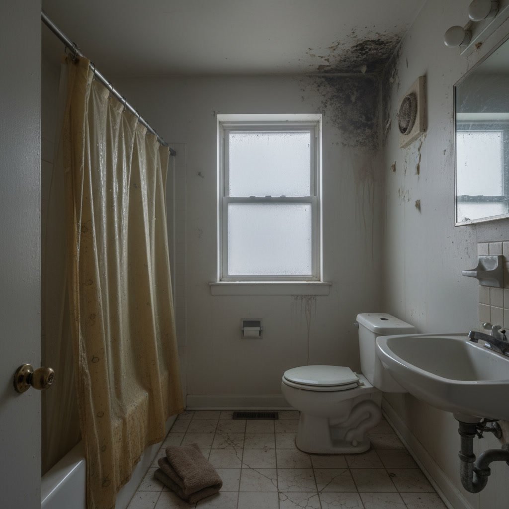 Modern remodeled bathroom with efficient fixtures and proper ventilation